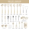 Kikcoin 43Pcs Large Kitchen Utensils Set - Silicone Cooking Utensils