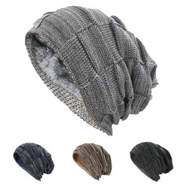 Beanie for Men Women, Beanie Warm Hat with Soft Fleece Lining, Winter Knitted hat, ski hat, (Thick Windproof) (AU, Alpha, One Size, Grey)