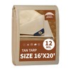 RAINDEWAY 16x20 Feet Heavy Duty Tarp,12 Mil Tan Waterproof Poly