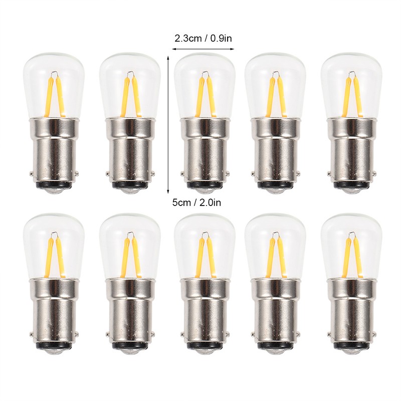 10Pcs B15 1.5W AC230V Dimmable Short Filament Mini LED Light
