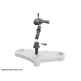 [REC MOUNT+ / REC MOUNT PLUS] Moto Mount 9 Stem Hole Type (Silver) [R+Moto9SV] "Mount Only, Dedicated Case Required" Compatible with 0.5 - 0.9 inches (12.8 - 24 mm)