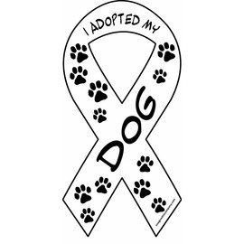 Imagine This 8-Inch by 4-Inch Car Magnet Social Issues Ribbon, I Adopted My Dog