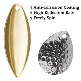 OROOTL Spinner Blades Fishing Lure Making Kit, 100pcs Easy Spin Colorado Willow Blades Double Split Rings Set Gold Silver Spoon Spinners for DIY Spinnerbaits Walleye Rig Trout Salmon Bass Fishing