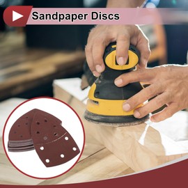 HEROFFIX 50 Pcs Sanding Discs Wet Dry Waterproof Hook & Loop Sandpaper for Woodworking, Automotive Refinishing 6.10"x4.13" 11 Hole 400 Grit Red Aluminum Oxide