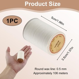 0.5 mm Waxed Cord for Jewellery Making 80 m, Bracelet Cord, Waxed Thread for Bracelets, Waxed Cord Sewing Kit for Beginners and Professionals, Sewing Accessories Including, Sewing Thread, Needles,