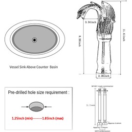 YCCUZA Bathroom Vessel Sink Faucet Swan White with Gold Tall Bathroom Faucet for Bowl Sink Single Handle One Hole Basin Mixer Tap Commercial