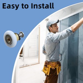 4 Sets Shower Door Rollers Runners Wheels Replacement Part Bathroom Glass Door Runner Sliding Shower Door Roller Wheel - 19mm x 5mm