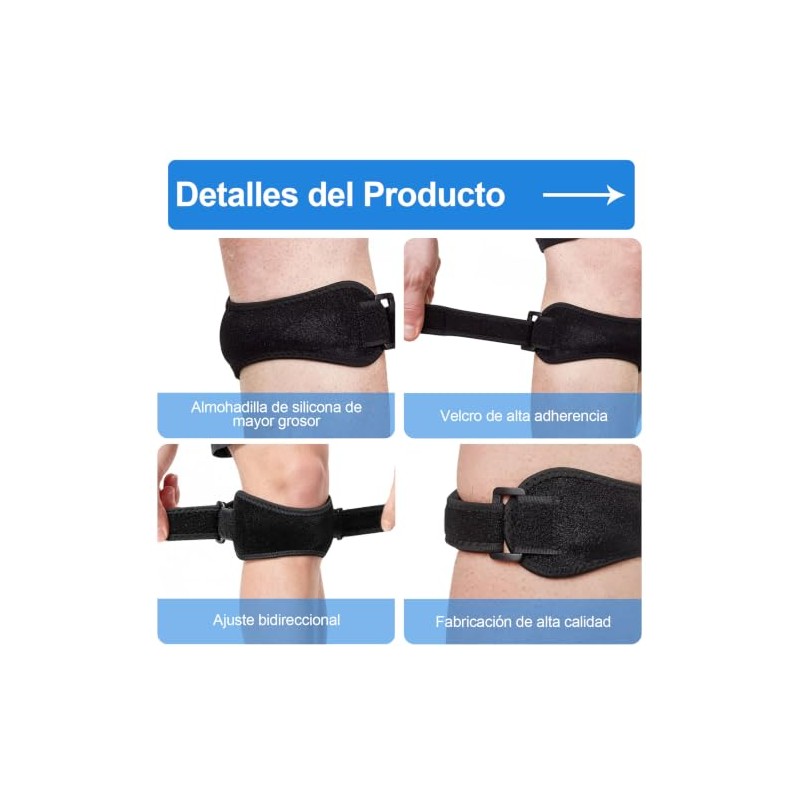 2 Rodilleras para Rotuliana Menisquera Deportiva,Bandas de Rotula Silicona