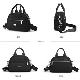 XUDREZ Nylon Cross Body Bags for Women,Waterproof Multi-Pocket Multi Pocket Casual Handbag Shoulder Bags for Shopping Travel Work (Black)