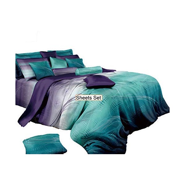 Twilight-P Sheet Set : Fitted Sheet, Flat Sheet and Two Matching Pillowcases (Queen)