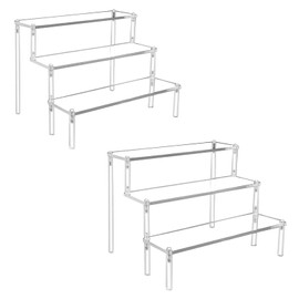 Acrylic Display Stand,Three-Tier Transparent Acrylic Mannequin Display Stand,Dessert Shelves for Party,Dessert Table Stands for Organizer and Decoration(Set of 2)