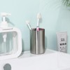 Veemoon Lightweight Stainless Steel Toothbrush Cup, Silver Metal Water Cup