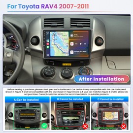 5G WiFi 64GB for Toyota RAV4 2007-2011 Android Car Stereo, 9 Inch Touchscreen Car Radio with Carplay Android Auto HiFi GPS Bluetooth Backup Camera Audio/Video Output