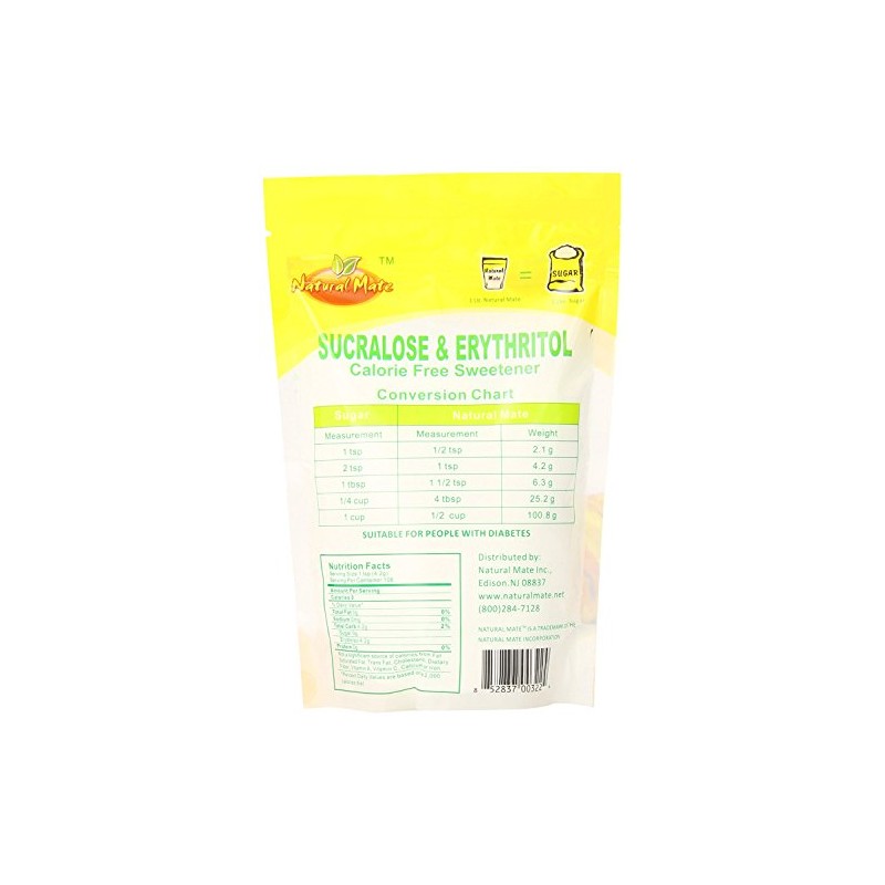 Natural Mate Sweetener, Sucralose and Erythritol, 16 Fl Oz (Pack