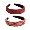 Kaluroil 2 Pieces Checked Pattern Wide Hard Headbands Sponge Padded