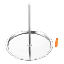 DRELD Vertical Kebab Skewer, BBQ Detachable Spike Meat Spit Stainless Steel Roaster Stand with Drip Tray for Broiler, Medium Chicken, Steak, Kebab, Shawarma, Doner, Gyros (7.6x7.68x8.6 Inch)