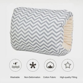 LENOTEX LENOTEX Breastfeeding Pillows Cotton Nursing Arm Pillow Skin-Friendly Feeding Pillow Mini Arm Pillow for Breastfeeding Washable Nursing Pillow for Bottle Feeding (Grey Stars with White Background)