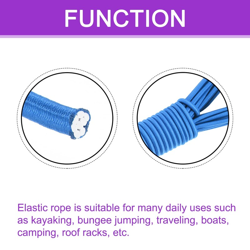 DMiotech 4.8mm Shock Cord, 7.6 M Blue Bungee Cord Tent
