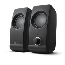 Trust Remo 2.0 PC Speakers, 16W (8W RMS), USB Powered, Jack 3.5mm, Stereo Speaker Set with Volume Control, Compact Sound System for Computer and Laptop - Black