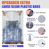 32x42 Inch Extra Large Clear Drawstring Plastic Bags 3 Pack(4