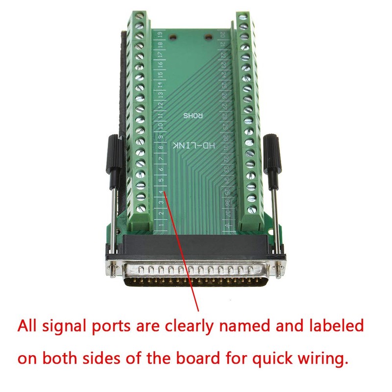 ANMBEST DB37 Solderless RS232 D-SUB Serial to 37-pin Port Terminal