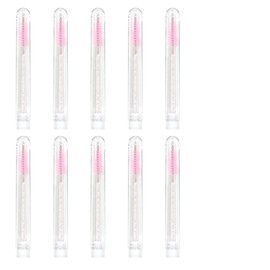 10PCS Sparkling Handle Eyelash Brush in Test Tube Packaging, Lash Spoolies
