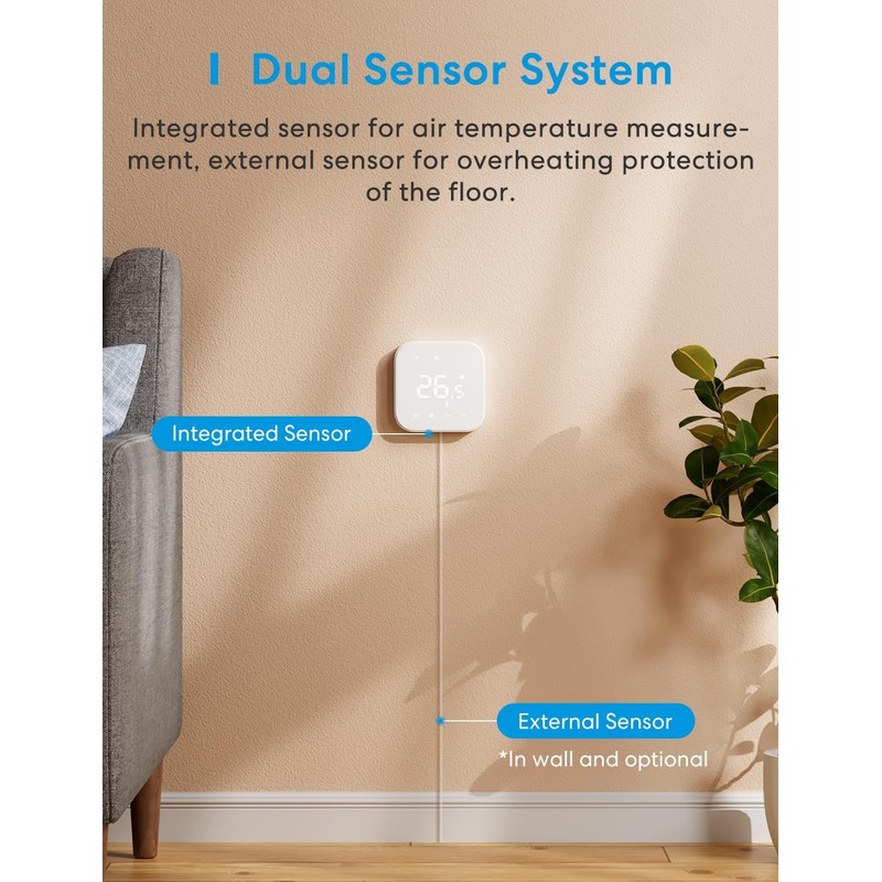 Meross Smart Thermostat for Electric Underfloor Heating, WiFi Room Thermostat