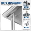 Chingoo Stainless Steel Work Table with Wheels, 24x24 Inch NSF