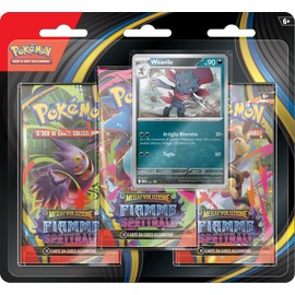 Pokémon: confezione da tre buste (Weavile) dell’espansione Megaevoluzione - Fiamme Spettrali del GCC Pokémon (una carta promozionale olografica e tre buste di espansione)