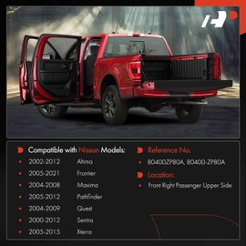 A-Premium Door Hinge Assembly Compatible with Nissan Altima 2002-2012, Sentra 2000-2012, Frontier 2005-2021, Pathfinder 2005-2012, Maxima 2004-2008, Xterra 2005-2015, Quest, Front Passenger Upper Side