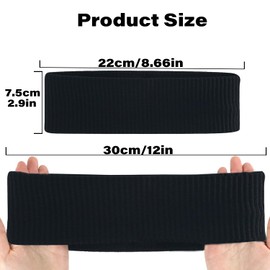 7.5cm Wide Headbands for Women Men,Headbands for Non Slip,2pcs Fashion Head Bands for Women's Hair,Soft Fabric Stretchy Hair Bands for Makeup Workout Yoga Running. (Black/White/Grey, 8.6X2.9inches)