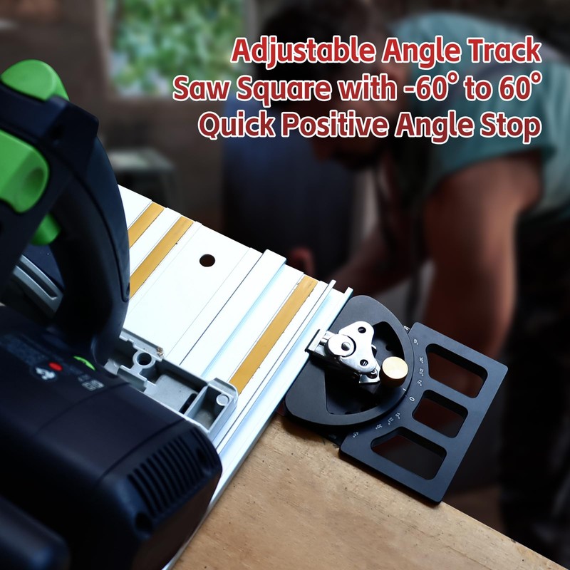 Adjustable Guide Rail Square with Angle Stop -60° to 60°,