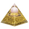 KYEYGWO Rose Quartz Positive Energy Pyramid Gemstone with Crystal Ball,
