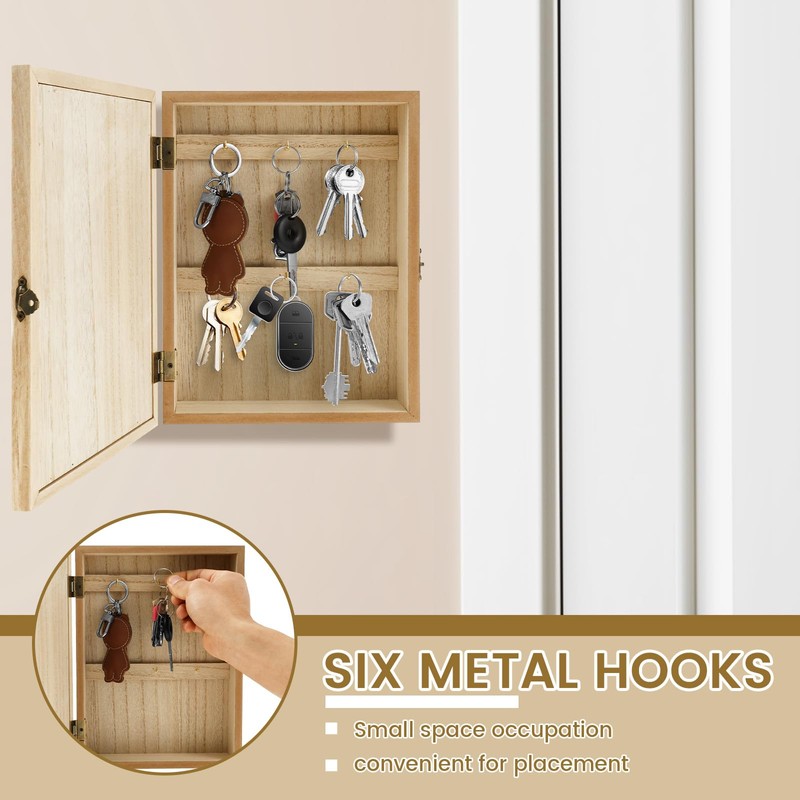 Wooden Key Box, Key Holder Wall Mount Decorative Wooden Key