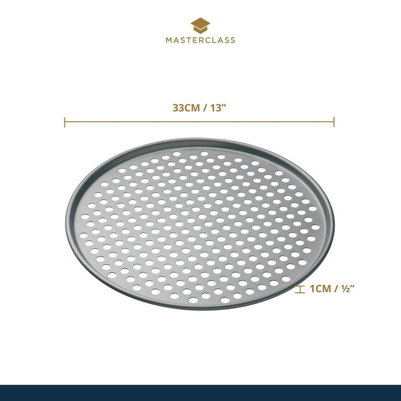 MasterClass 32 cm Perforated Pizza Tray with PFOA Non Stick,