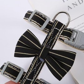 Butterfly Bow Tie Cat Harness and Leash Set - Adjustable, Escape-Proof, Breathable Kitten Vest with Cute Design for Small Cats & Indoor/Outdoor Safety Blue XS