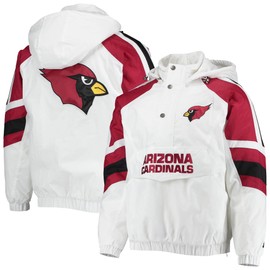 Starter Men's White/Cardinal Arizona Cardinals Thursday Night Lights Half-Snap Raglan Hoodie Jacket