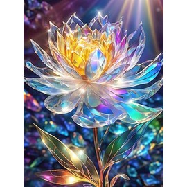 Benjenes Diamond Art Kits for Adults, Flower Diamond Painting Kits for Adults, 5D DIY Round Drill Gem Art Paint with Diamonds Dots Crafts Kits for Home Decor Gift 16x12inch