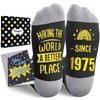 HAPPYPOP 1975 Birthday Gift Ideas for Men Women - Socks