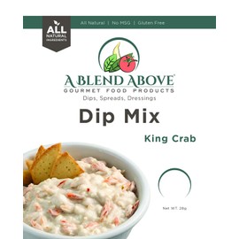 A Blend Above King Crab Dip Mix Mixed Seasonings Packet, 1 oz (3 Pack), Gluten-Free, No MSG, All Natural, No Preservatives, Vegetable Dip, Keto Friendly, Low Carb, Low Sodium, Vegan Friendly, Party Favorite, Chip Dip, Easy to Make