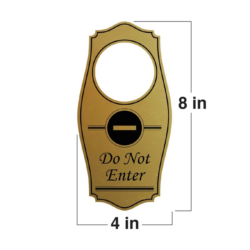 Signs ByLITA Do Not Enter Door Hanger - Black, 4"