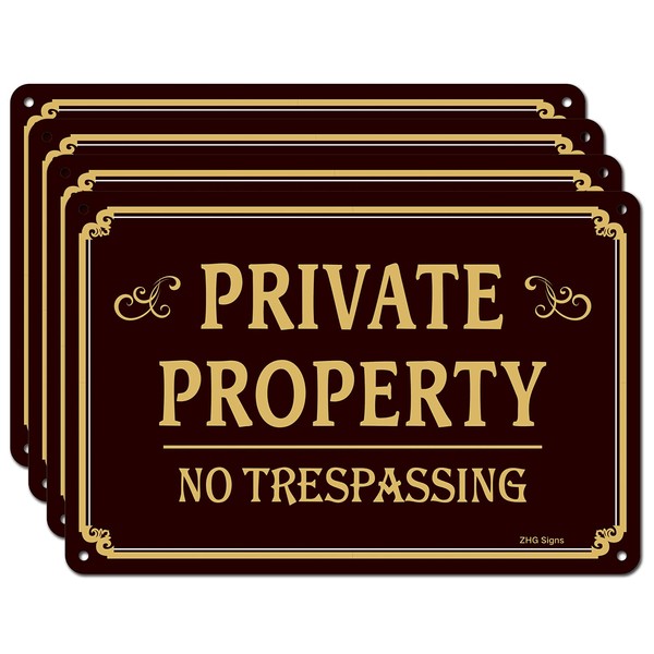 ZHGSERVU No Trespassing Signs 2-Pack, 12 x 8 Inches Private