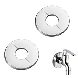YadklDrnE 1 Inch Split Escutcheon Plate - Self Adhesive Pipe Cover, Silver