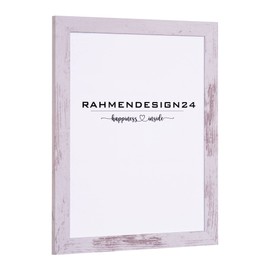 Rahmendesign24 London Picture Frame 21 x 28 cm White Vintage Photo Frame Removable Frame Poster Frame Puzzle Frame