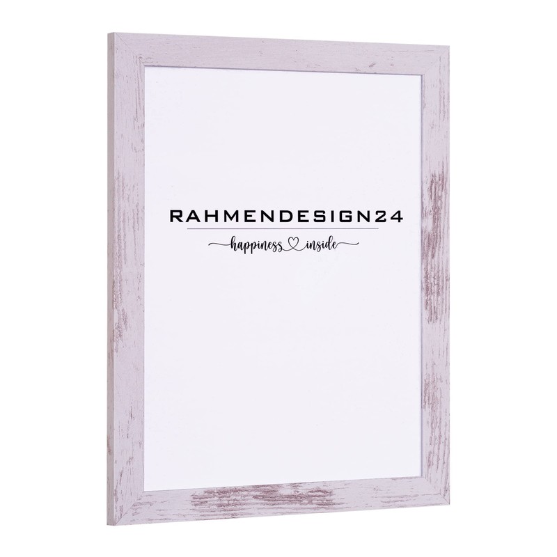 Rahmendesign24 London Picture Frame 21 x 28 cm White Vintage