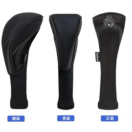 DFsucces Golf Headcovers Set of 3 Long Neck Golf Covers Utility Durable Interchangeable with Number Tags (Black)