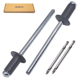 SKIR'CO Pack of 600 blind rivets painted 3.2 x 8 mm, aluminium pop rivets, drill included (anthracite grey RAL 7016)