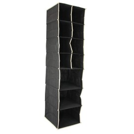 7 Shelf Hanging Wardrobe Organiser (Black)