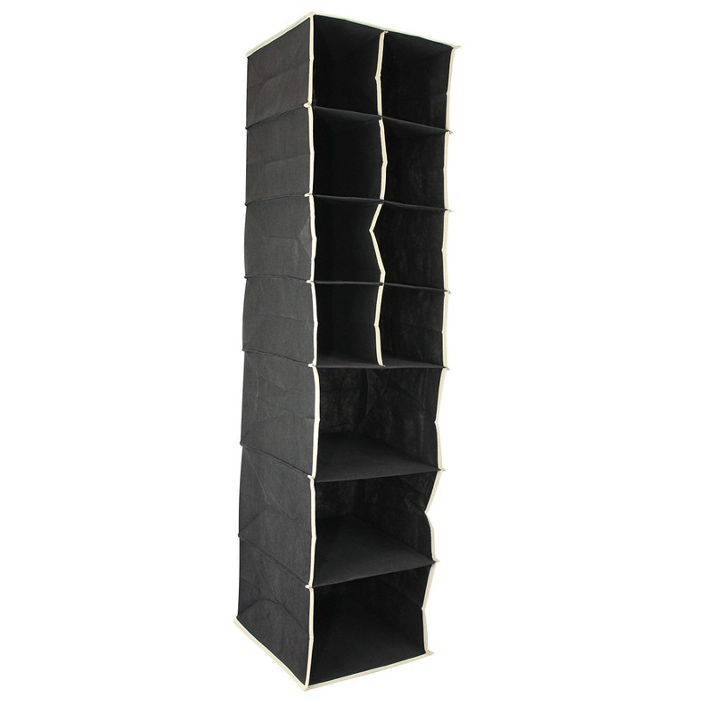 7 Shelf Hanging Wardrobe Organiser (Black)