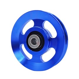 Ezweiji Idler Pulleys, Aluminium Alloy Pulley Fitness Rope Pulley Fitness Equipment Replacement Part for Home Gym, Sports Equipment, Garage Door Roller Systems (Blue 114-115 mm)
